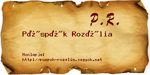 Püspök Rozália névjegykártya