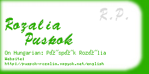 rozalia puspok business card